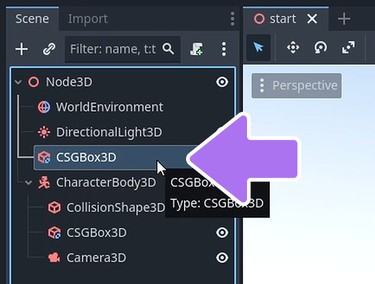 Deleting the CSGBox3D node from our scene